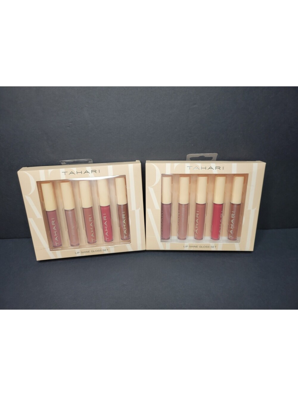 Lot of 2 Tahari 5 Piece Lip Gloss Set 0.08 oz / 2.5 mL each  ** NIB **